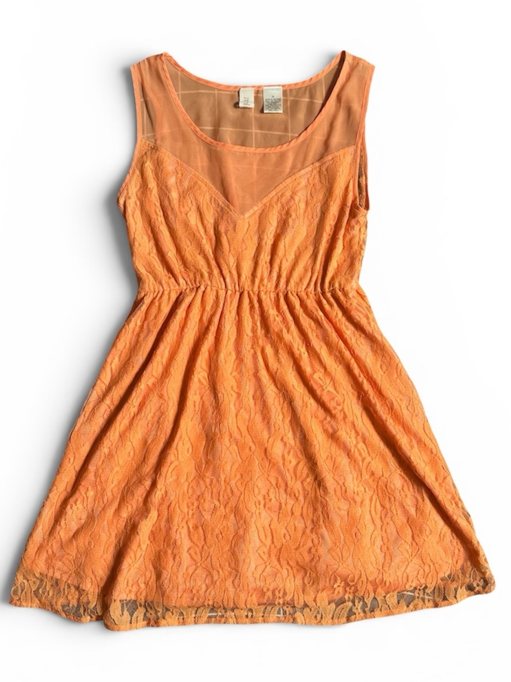 Mimi Chica Orange Lace Midi Dress